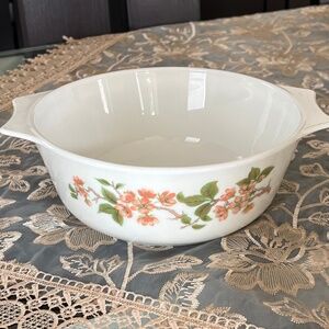 Vintage PYREX Cherry Blossom Round Casserole Dish